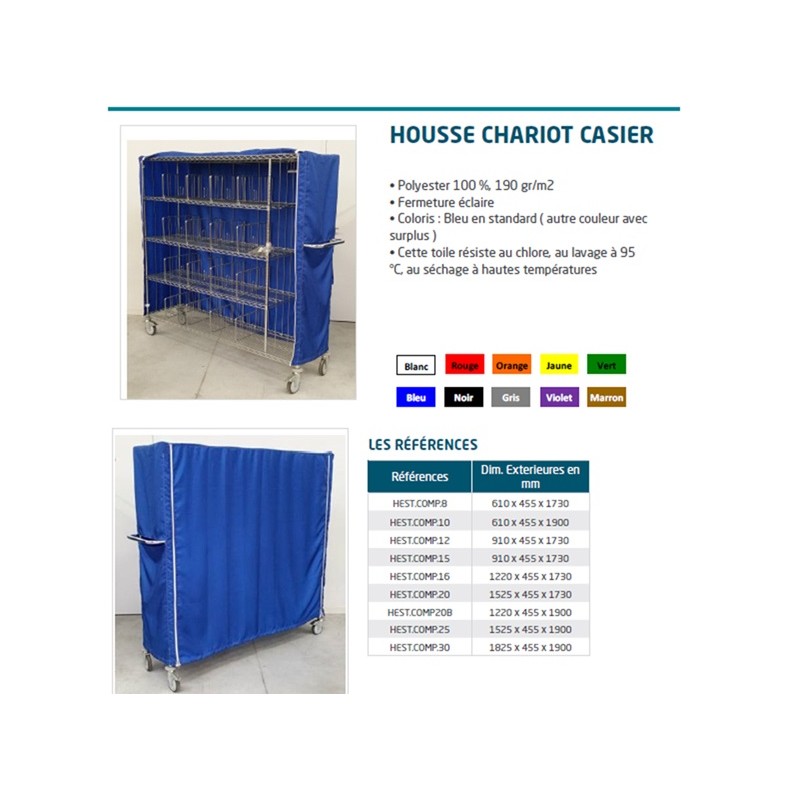 HOUSSE DE PROTECTION EXTERIEURE POUR CHARIOTS CASIERS LINGE