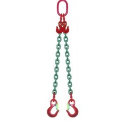 élingue chaine 2 brins réglable crochets à linguet  1600 Kg Longueur 1M80