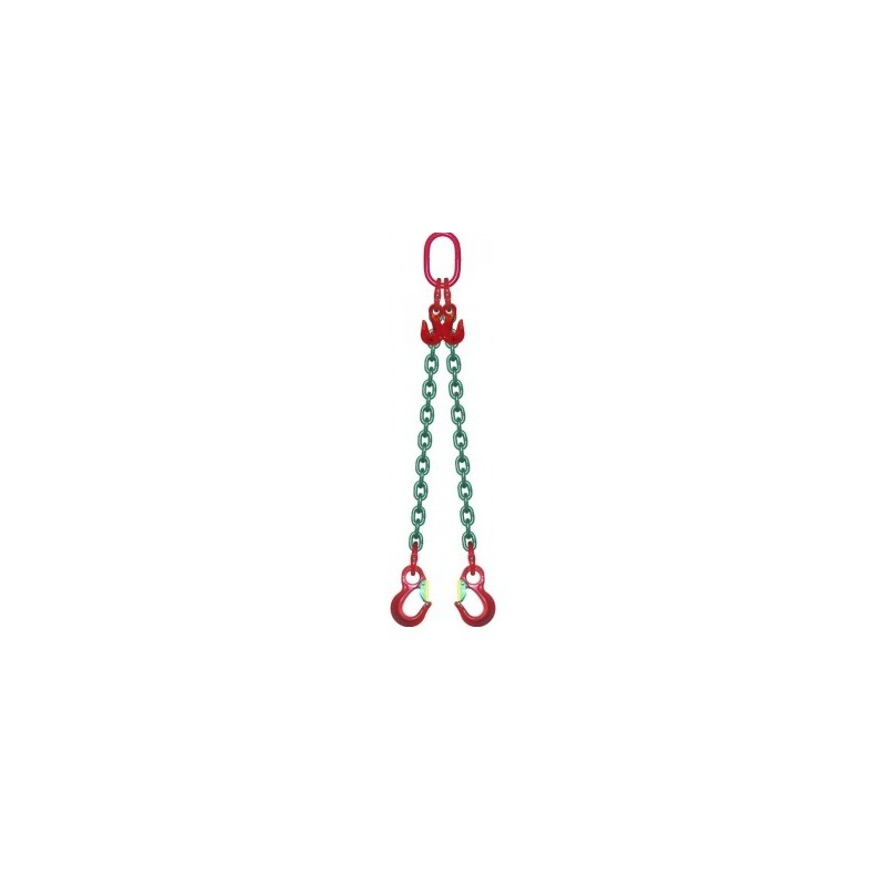 Elingue chaine 2 brins réglable crochets à linguet  1600 Kg Longueur 1M80