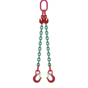 élingue chaine 2 brins réglable crochets à linguet  1600 Kg Longueur 1M80