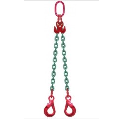 Elingue chaine 2 brins réglable crochets verrouillage automatique 1600 Kg Longueur 1M80