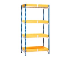 Rayonnage léger Larg. 1000 mm Avec  4 bacs de rétention