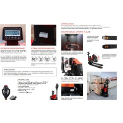 Transpalette électrique lithium avec système de pesage et imprimante thermique 2000 kg PTE20Q2SCIMP