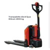 Transpalette électrique PTE20NPRO BMS NORME EN62619 SUBVENTION CARSAT 2 tonnes usage intensif et batterie lithium de 48V-20Ah