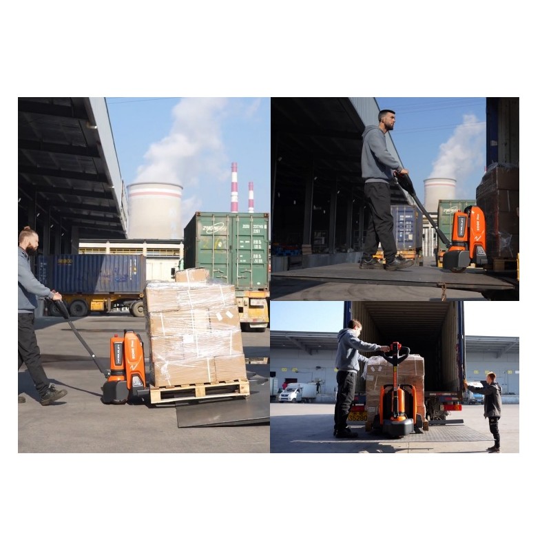 Transpalette électrique PTE20NPRO BMS NORME EN62619 SUBVENTION CARSAT 2 tonnes usage intensif et batterie lithium de 48V-20Ah