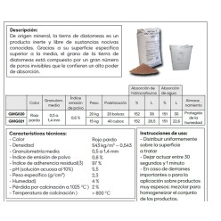 sac absorbant routier tous liquides granulé minéral diatomée calcinée homologué NF P98-190 POUR USAGE ROUTIER