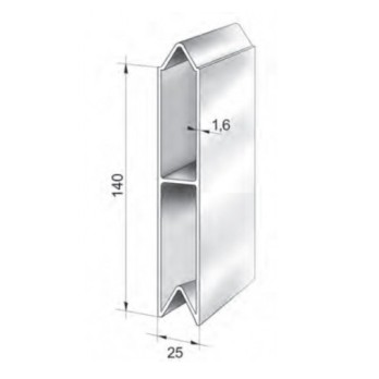 Profil de Réhausse Emboitable HAUTEUR 140 MM LONGUEUR 6600 MM ALUMINIUM