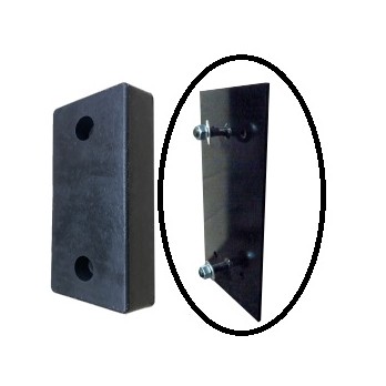 Platines de fixation pour paire de butoirs de quai camion en caoutchouc 250x500x100 mm