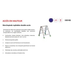 Marchepied aluminium 3 marches pliant double accès capacité 150 kg professionnel