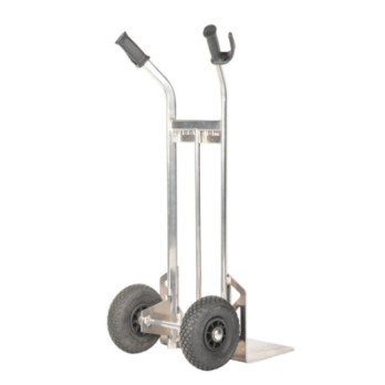 Diable de manutention en aluminium charge 200kg avec Roues increvables