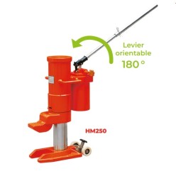 Cric Lève charges monobloc à patte 25000 kg HM250 SUR ROULETTES