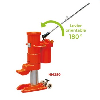 Cric Lève charges monobloc à patte 25000 kg HM250 SUR ROULETTES