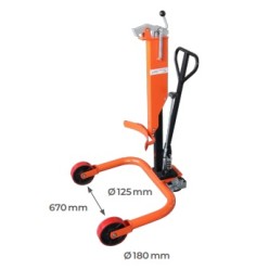 Chariot porte-fût 220 litres à rebord 300 kg dt300