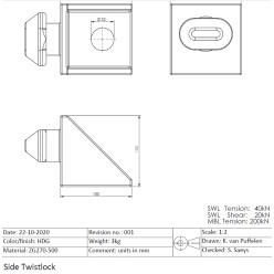 TWISTLOCK SIDE POUR CONTAINER MARITIME
