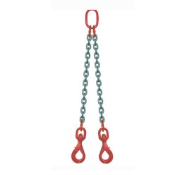élingue chaine 2 brins 4t25 crochets verrouillage automatique longueur 4M00
