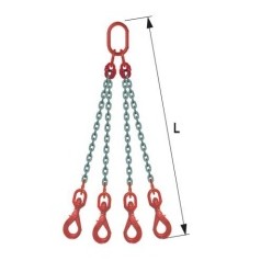 élingue chaine 3 brins diam 13 mm  crochets a verrouillage automatique tournants 11200 Kg Longueur 4M00