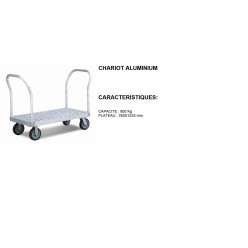 chariot aluminium plateau 760x1525 mm charge 900 kg 2 roues fixes 2 piv polyamide