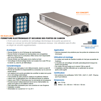 Fermeture électro nique de portes de camion: antivol de camion electronqiue à code 