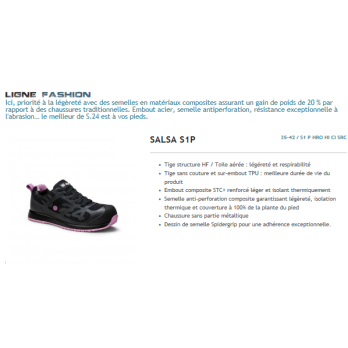 Chaussures de sécurité femme baskets embout composite SALSA