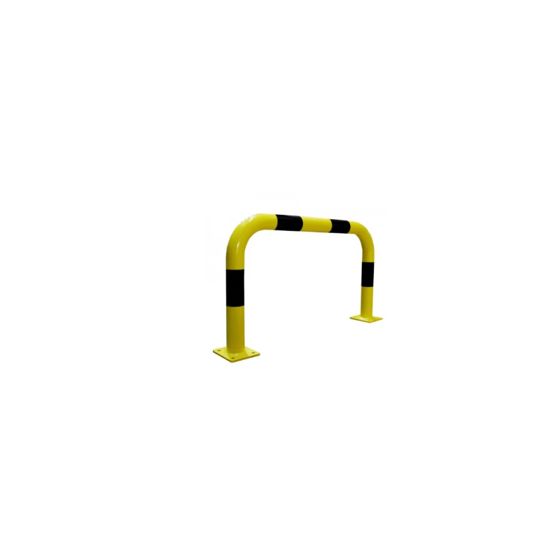 ancrage traversant pour sol béton pour platine arceau de protection jaune et noir d'entrepôt
