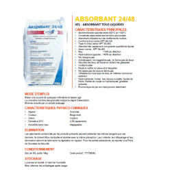Absorbant mnéral en sac de 20 kg ABSO NET  tous produits liquides par palette de 50 sacs