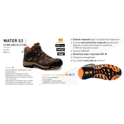 Chaussures de sécurité en cuir XPER TPS3 cuir nubuck marron 