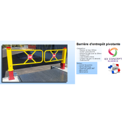 Barrière de sécurité Pivotante pour quai de chargement avec panneau STOP