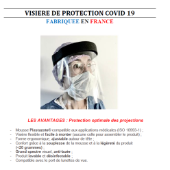 Visière de sécurité Anti COVID-19 lutte contre la propagation du Coronavirus
