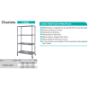 chariot de distribution en inox alimentaire à roulettes 4 plateaux 2000X500X1800 mm