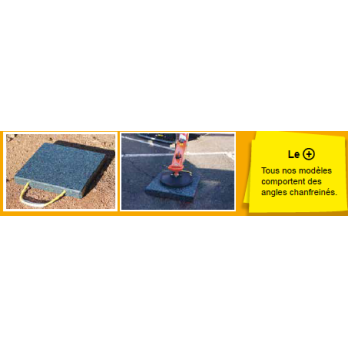 patin pour stabilisateurs polyethylene monobloc carre charge 12000 kg 400x400x40 mm charge 10 000 kg