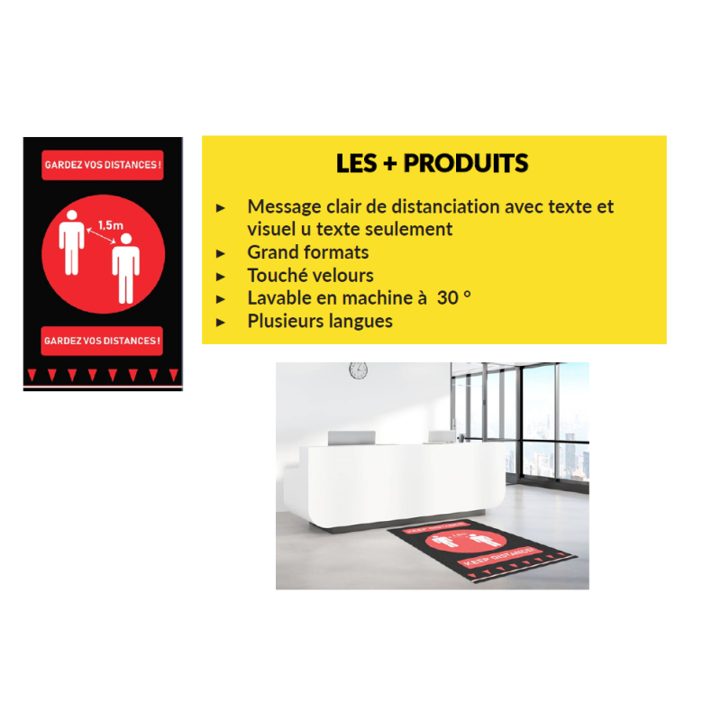 Tapis de sol distanciation sociale anti COVID 19 Tapis de sol distanciation sociale anti COVID 19