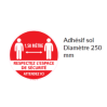 Sticker de Marquage au Sol Distances ANTI COVID 19 disque diamètre 250 mm Sticker de Marquage au Sol Distances ANTI COVID 19 disque diamètre 250 mm