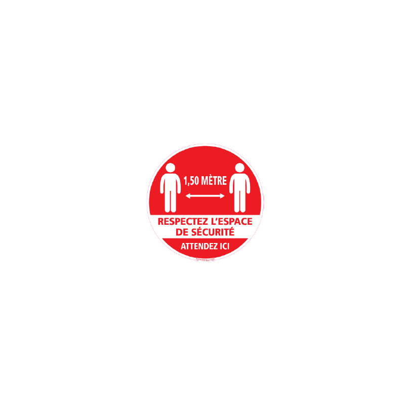 Sticker de Marquage au Sol Distances ANTI COVID 19 disque diamètre 250 mm Sticker de Marquage au Sol Distances ANTI COVID 19 disque diamètre 250 mm