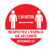 Sticker de Marquage au Sol Distances ANTI COVID 19 disque diamètre 250 mm Sticker de Marquage au Sol Distances ANTI COVID 19 disque diamètre 250 mm