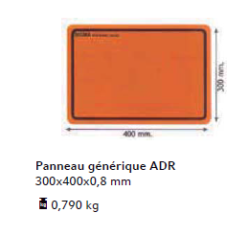 PANNEAU ADR ORANGE GENERIQUE 300X400
