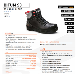 Chaussures de sécurité anti remontées de chaleur pour travailleur en BTP  BITUM S3