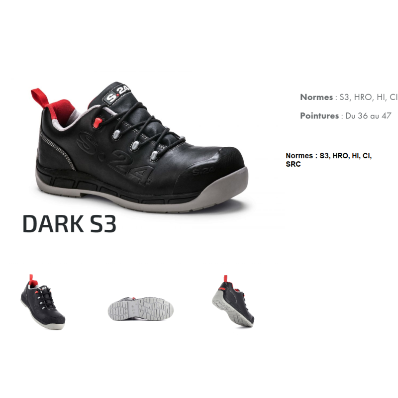 Chaussures de sécurité HRO S3 DARK