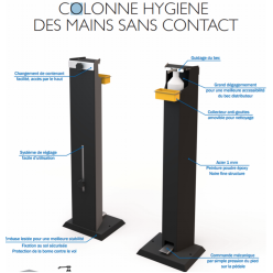Colonne distributeur de Gel hydro Alccoolique sans contact