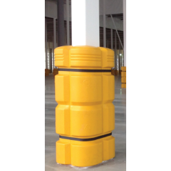 poteau de protection jaune et noir 159x4,5x1200 mm