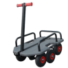 Chariot tout-terrain avec manche repliable pour transport de matériaux sur chantiers roues increvables