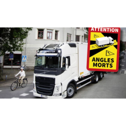 étiquette adhésive camion ANGLES MORTS 170x250 mm Adhésif Polymère 7/8 ans