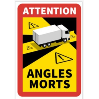 Etiquette d'angle mort pour camion adhésive