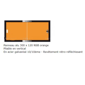 Plaque orange ADR pliage vertical dimensions  300x120 mm