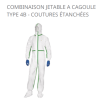 Combinaison de protection COMBINAISON JETABLE à CAGOULE - TYPE 4B - COUTURES ÉTANCHÉES