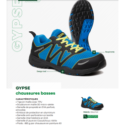 Chaussures de sécurité S1P GYPSE embout aluminium
