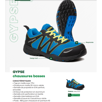 Chaussures de sécurité S1P GYPSE embout aluminium