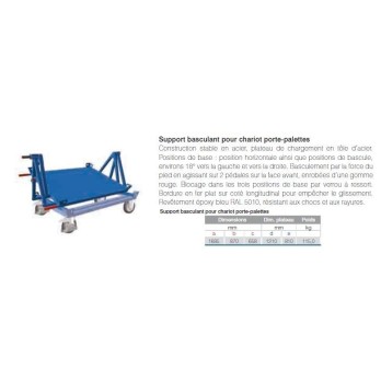 Support basculant pour chariot porte-palettes 1685x870x658