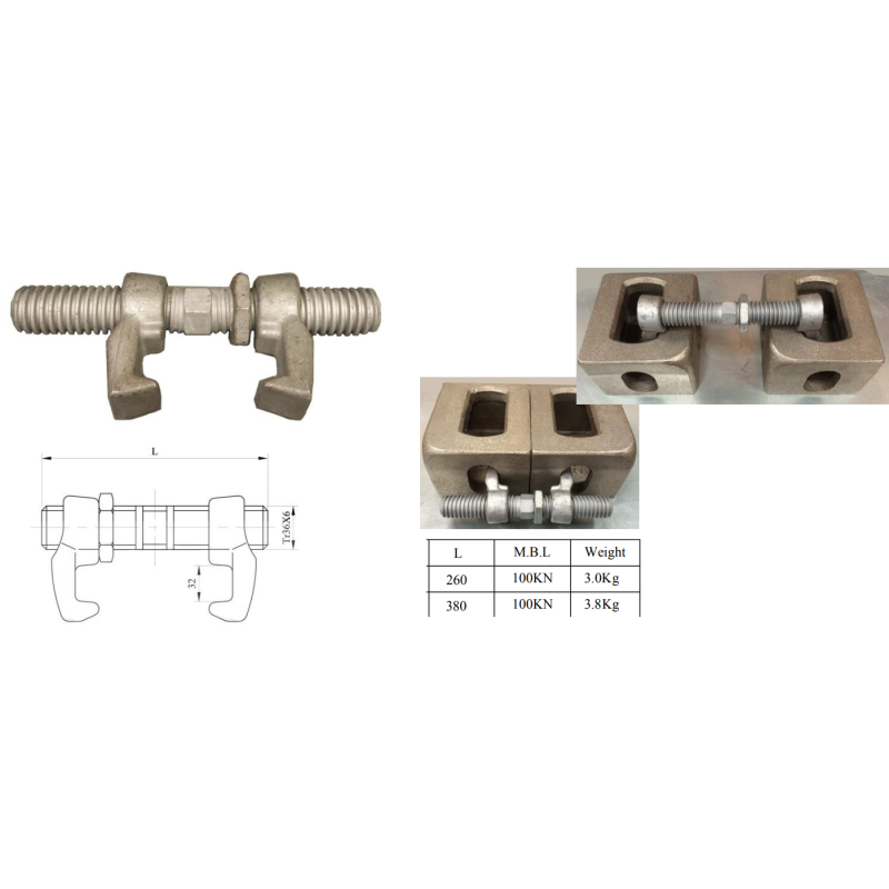 Twist lock bridge fitting Axe de verrouillage container 380 mm acier forgé  galvanisé à chaud