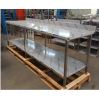 Table de préparation en inox 304 adossée avec dosseret et étagère 2900x800x900 mm