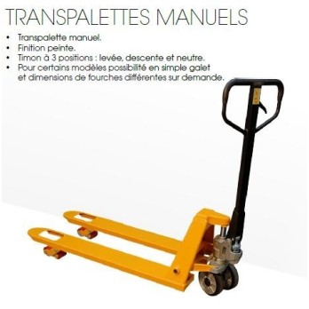 Transpalette manuel 2000 kg CBV fourches 1150x540 mm